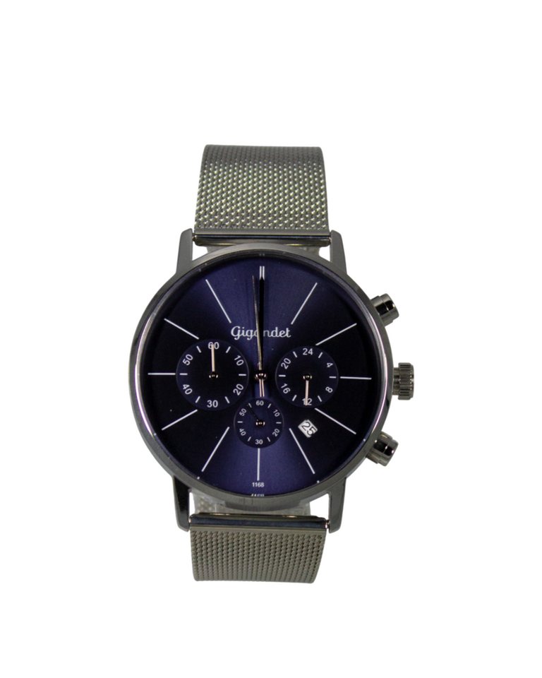 Gigandet Chronograph Armbanduhr Herren Damen Silber Blau Datum G32-014, Mesharmband, Edelstahlgehäuse, 3ATM wasserdicht Gigandet Chronograph Armbanduhr Herren Damen Silber Blau Datum G32-014, Mesharmband, Edelstahlgehäuse, 3ATM wasserdicht von Gigandet