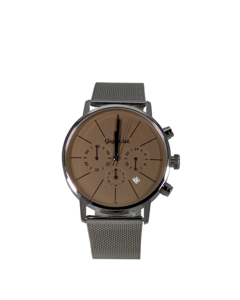 Gigandet Chronograph Armbanduhr Herren Damen Silber Braun Datum G32-013, Mesharmband, Edelstahlgehäuse, 3ATM wasserdicht Gigandet Chronograph Armbanduhr Herren Damen Silber Braun Datum G32-013, Mesharmband, Edelstahlgehäuse, 3ATM wasserdicht von Gigandet