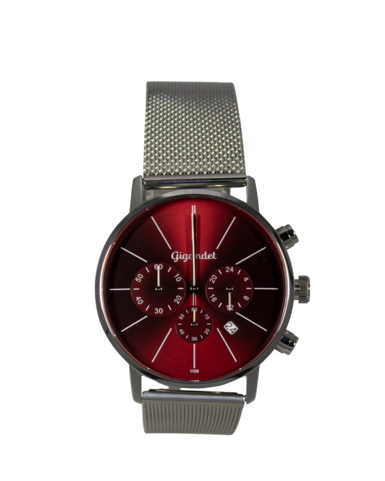 Gigandet Chronograph Armbanduhr Herren Damen Silber Braun Datum G32-016, Mesharmband, Edelstahlgehäuse, 3ATM wasserdicht von Gigandet