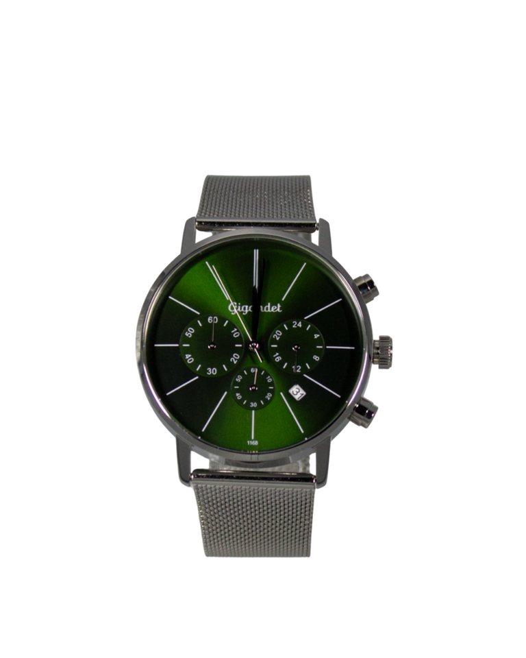 Gigandet Chronograph Armbanduhr Herren Damen Silber Grün Datum G32-015, Mesharmband, Edelstahlgehäuse, 3ATM wasserdicht Gigandet Chronograph Armbanduhr Herren Damen Silber Grün Datum G32-015, Mesharmband, Edelstahlgehäuse, 3ATM wasserdicht von Gigandet