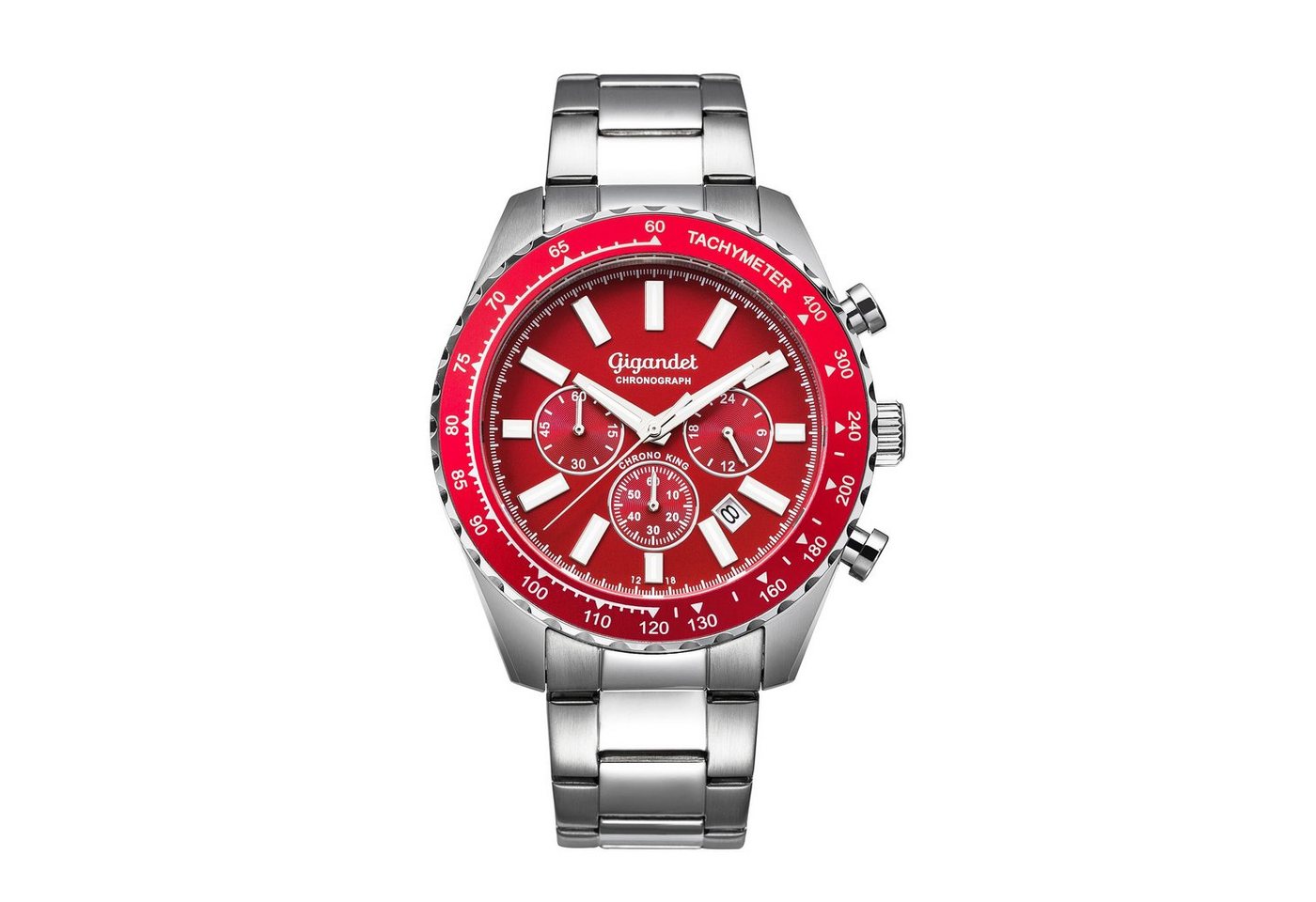 Gigandet Chronograph Chrono King, Mineralglas, Chronograph, Datumsanzeige, 24-Std. Anzeige, Tachymeter von Gigandet
