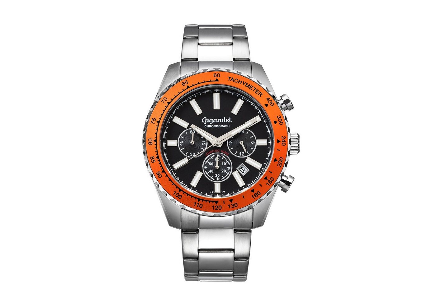 Gigandet Chronograph Chrono King, Mineralglas, Chronograph, Datumsanzeige, 24-Std. Anzeige, Tachymeter von Gigandet