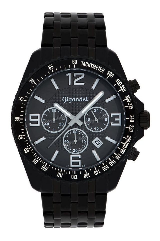 Gigandet Chronograph Fast Track, Mineralglas, Chronograph, Datumsanzeige, 24-Std. Anzeige, Tachymeter von Gigandet