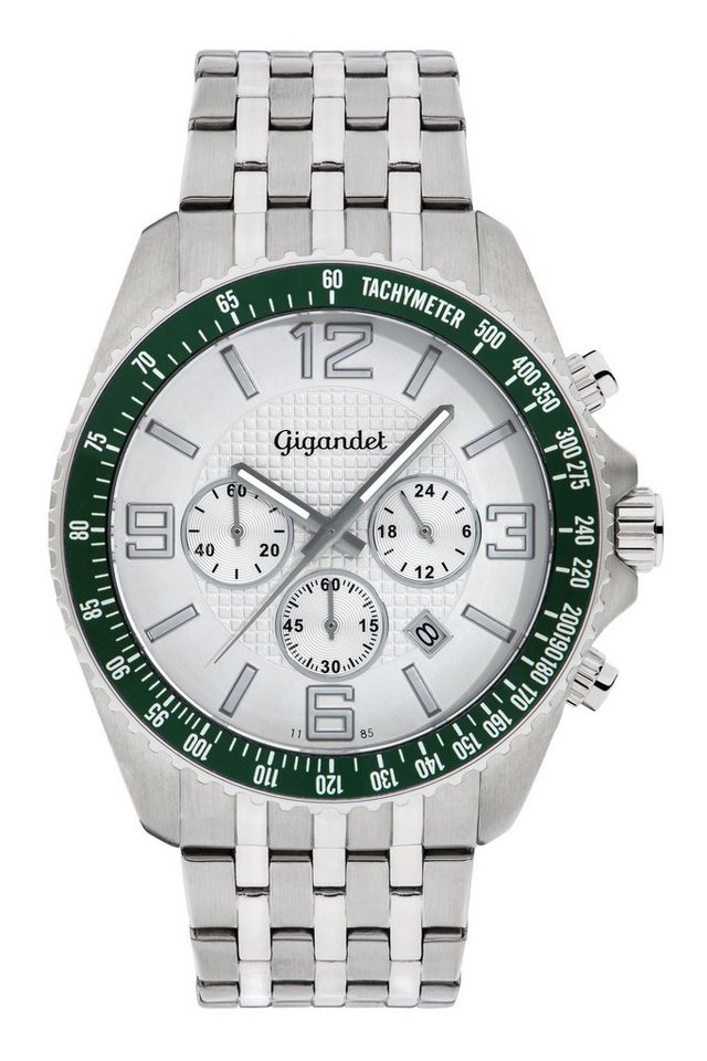 Gigandet Chronograph Fast Track, Mineralglas, Chronograph, Datumsanzeige, 24-Std. Anzeige, Tachymeter von Gigandet