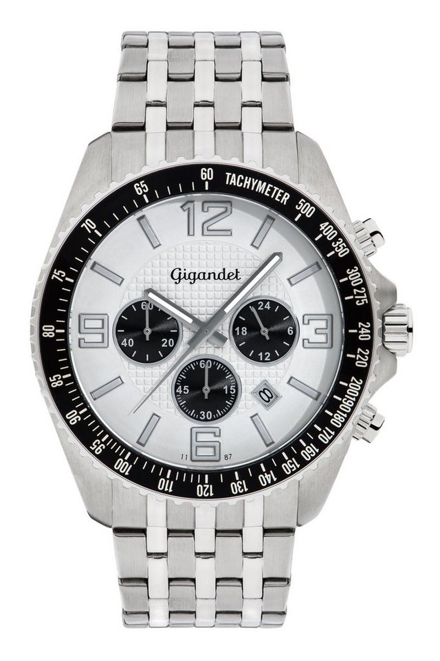 Gigandet Chronograph Fast Track, Mineralglas, Chronograph, Datumsanzeige, 24-Std. Anzeige, Tachymeter von Gigandet