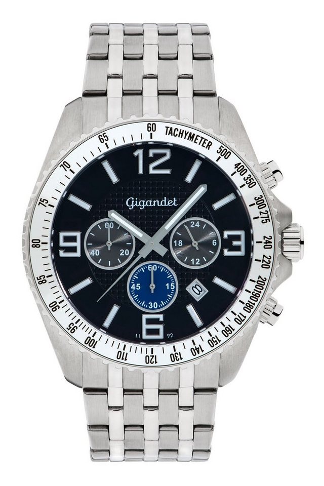 Gigandet Chronograph Fast Track, Mineralglas, Chronograph, Datumsanzeige, 24-Std. Anzeige, Tachymeter von Gigandet