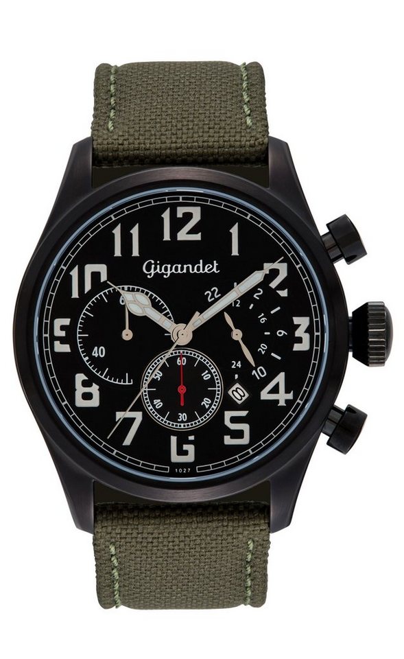 Gigandet Chronograph Interceptor, Mineralglas, Chronograph, Datumsanzeige, 24-Std. Anzeige von Gigandet