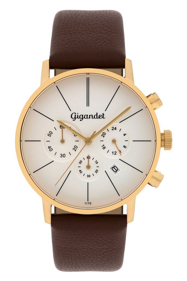 Gigandet Chronograph Minimalism, Mineralglas, Chronograph, Datumsanzeige, 24-Std. Anzeige von Gigandet