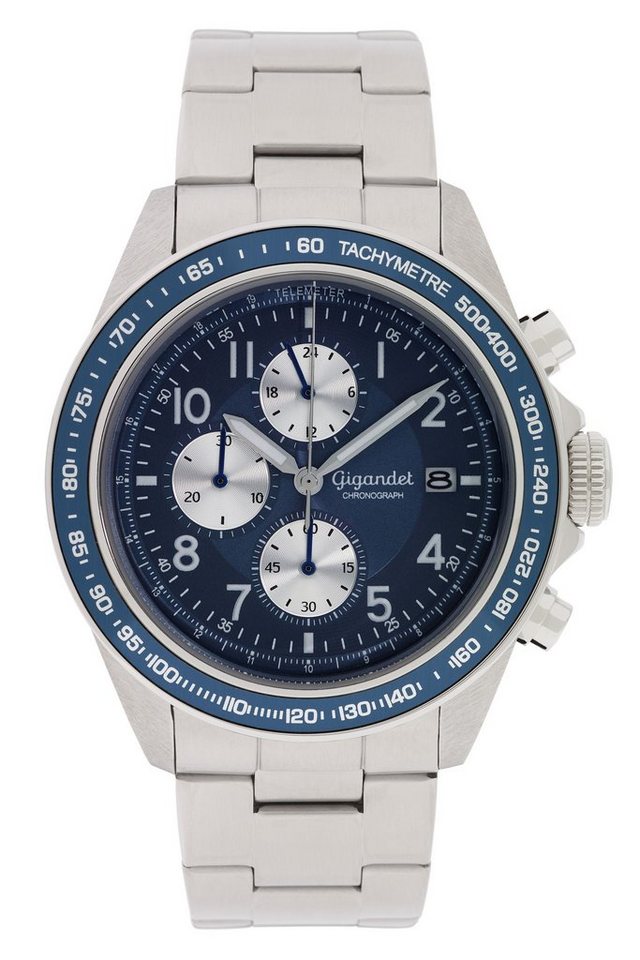 Gigandet Chronograph Racetrack, Mineralglas, Chronograph, Datumsanzeige, 24-Std. Anzeige, Tachymeter von Gigandet