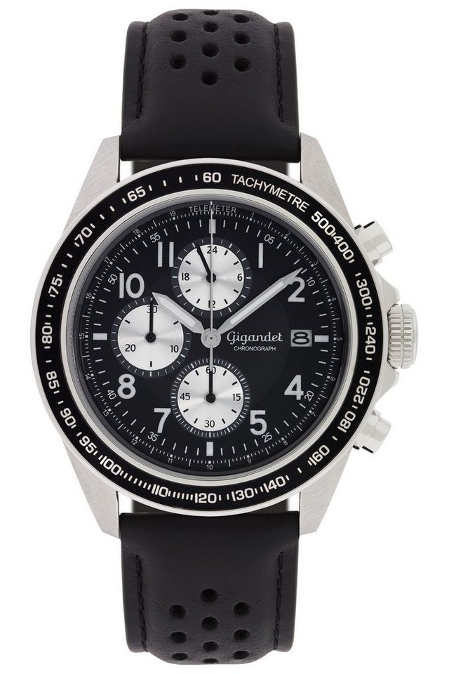 Gigandet Chronograph Racetrack, Mineralglas, Chronograph, Datumsanzeige, 24-Std. Anzeige, Tachymeter von Gigandet