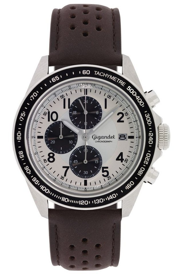 Gigandet Chronograph Racetrack, Mineralglas, Chronograph, Datumsanzeige, 24-Std. Anzeige, Tachymeter von Gigandet