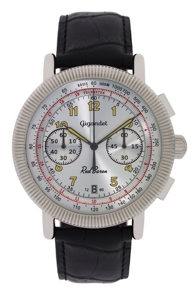 Gigandet Chronograph Red Baron IV, Mineralglas, Chronograph, Datumsanzeige, Tachymeter, Telemeter von Gigandet