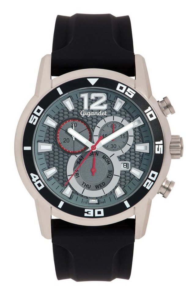 Gigandet Chronograph Speedbike, Mineralglas, Chronograph, Tages- und Datumsanzeige von Gigandet