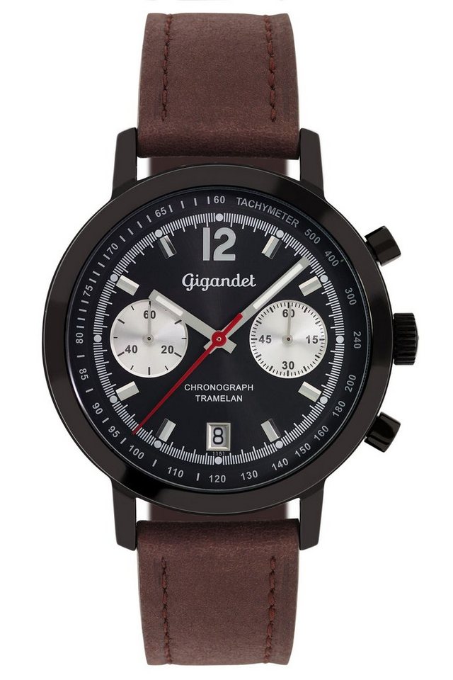 Gigandet Chronograph Tramelan, Mineralglas, Chronograph, Datumsanzeige, Tachymeter von Gigandet