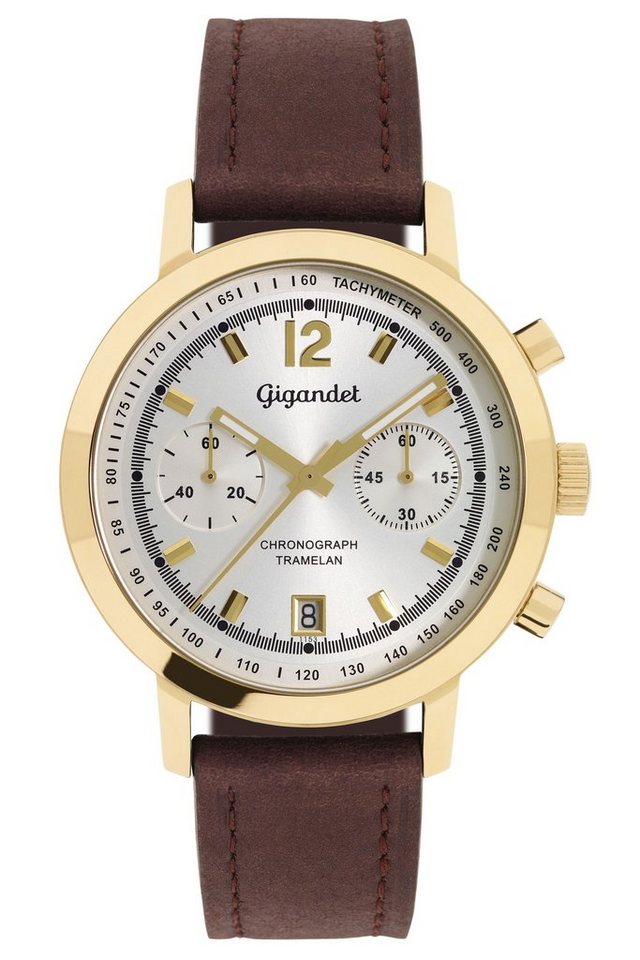 Gigandet Chronograph Tramelan, Mineralglas, Chronograph, Datumsanzeige, Tachymeter von Gigandet