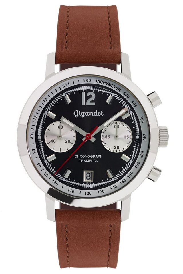 Gigandet Chronograph Tramelan, Mineralglas, Chronograph, Datumsanzeige, Tachymeter von Gigandet