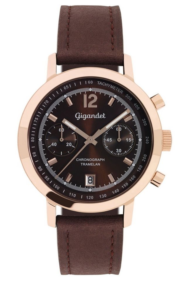 Gigandet Chronograph Tramelan, Mineralglas, Chronograph, Datumsanzeige, Tachymeter von Gigandet