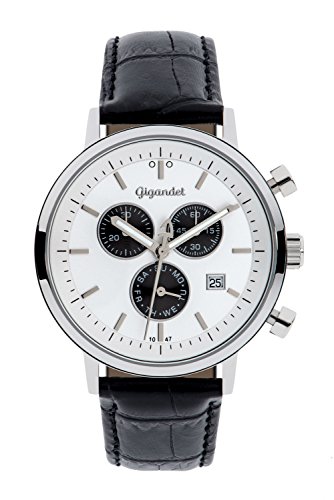 Gigandet Classico Herren-Armbanduhr Chronograph Quarz Analog Lederarmband schwarz G6-002 von Gigandet