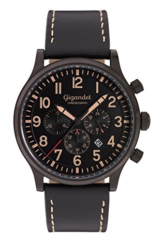 Gigandet Herren-Armbanduhr Sport Chronograph mit Lederarmband schwarz G15-004 von Gigandet
