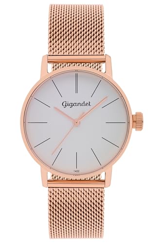 Gigandet Damen Analog Japanisches Quarzwerk Uhr mit Edelstahl Armband 3VNAG43/008 von Gigandet