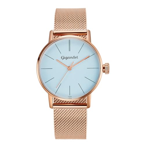 Gigandet Damen Analog Japanisches Quarzwerk Uhr mit Edelstahl Armband 3VNAG43/020 von Gigandet