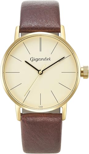 Gigandet Damen Analog Japanisches Quarzwerk Uhr mit Leder Armband 12VNAG43NE/009 von Gigandet