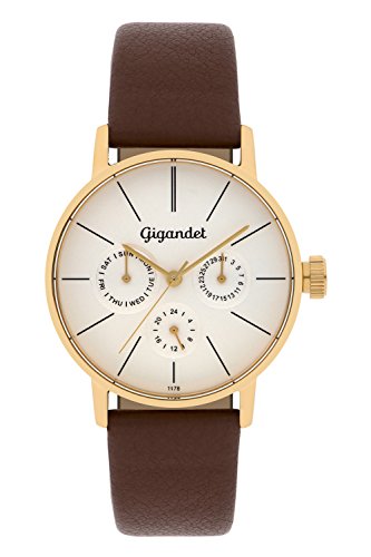 Gigandet Damen Analog Japanisches Quarzwerk Uhr mit Leder Armband 3VNAG38/003 von Gigandet