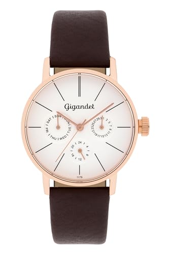 Gigandet Damen Analog Japanisches Quarzwerk Uhr mit Leder Armband 5VNAG38NE/004 von Gigandet