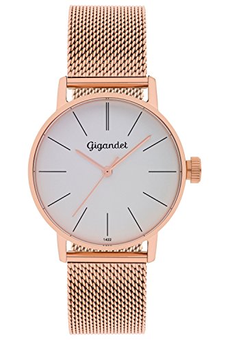 Gigandet Damenuhr Minimalism Quarz Analog mit Metallarmband rotgold G43-008 von Gigandet