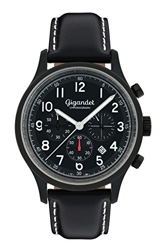 Gigandet Herrenuhr Chronograph Quarz Analog mit Lederarmband schwarz G50-006 von Gigandet