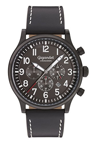 Gigandet Herren-Armbanduhr Sport Chronograph mit Lederarmband schwarz G15-005 von Gigandet