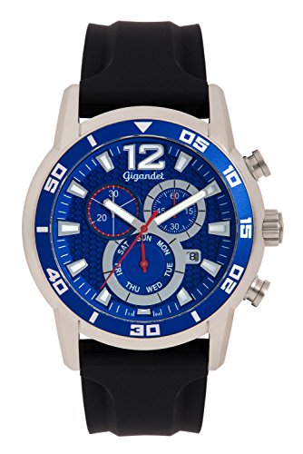 Gigandet Herren Analog ISA Swiss Chronographen-Quarzwerk Uhr mit Silikon Armband AVG14-01 von Gigandet
