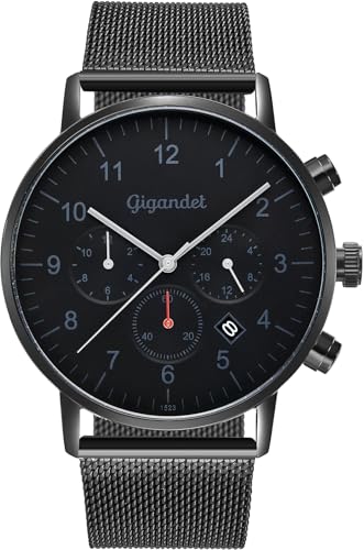 Gigandet Herren Analog Japanisches Quarzwerk Uhr mit Edelstahl Armband 14VNAG21NE/007 von Gigandet