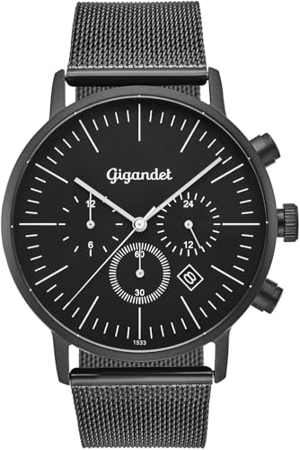 Gigandet Herren Analog Japanisches Quarzwerk Uhr mit Edelstahl Armband 14VNAG22NE/007 von Gigandet