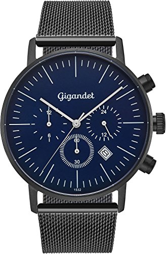 Gigandet Herren Analog Japanisches Quarzwerk Uhr mit Edelstahl Armband 2VNAG22/006 von Gigandet