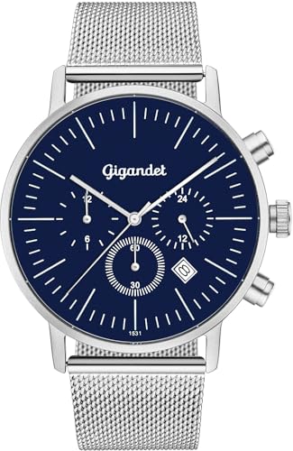 Gigandet Herren Analog Japanisches Quarzwerk Uhr mit Edelstahl Armband 8VNAG22NE/005 von Gigandet