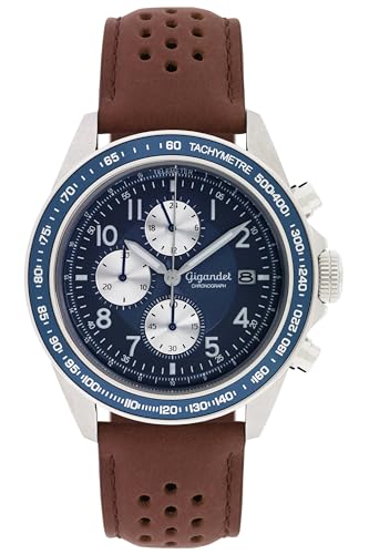 Gigandet Herren Analog Japanisches Quarzwerk Uhr mit Leder Armband 11VNAG24NE/009 von Gigandet