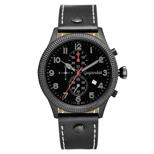 Gigandet Herren Analog Japanisches Quarzwerk Uhr mit Leder Armband 11VNAG34NE/003 von Gigandet