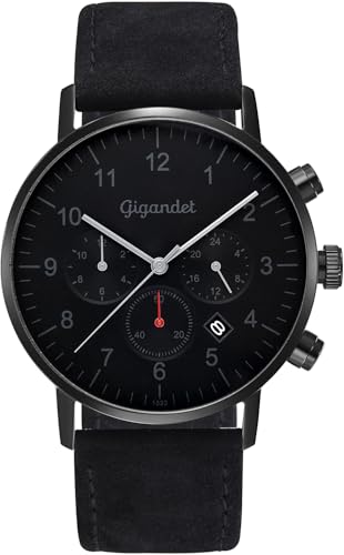 Gigandet Herren Analog Japanisches Quarzwerk Uhr mit Leder Armband 13VNAG21NE/004 von Gigandet