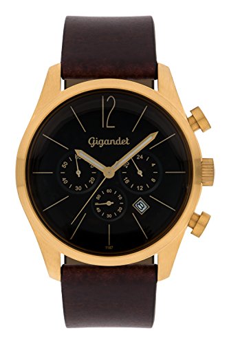 Gigandet Herren Analog Japanisches Quarzwerk Uhr mit Leder Armband 14VNAG13NE/003 von Gigandet