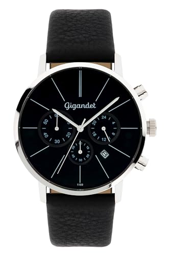 Gigandet Herren Analog Japanisches Quarzwerk Uhr mit Leder Armband 14VNAG32NE/002 von Gigandet