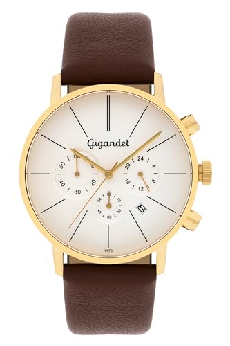 Gigandet Herren Analog Japanisches Quarzwerk Uhr mit Leder Armband 14VNAG32NE/003 von Gigandet