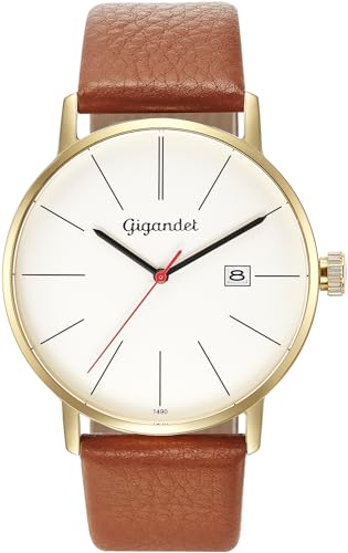 Gigandet Herren Analog Japanisches Quarzwerk Uhr mit Leder Armband 14VNAG42NE/008 von Gigandet
