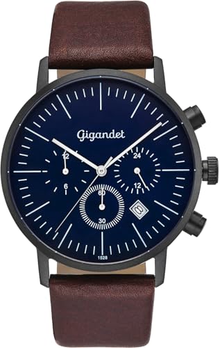 Gigandet Herren Analog Japanisches Quarzwerk Uhr mit Leder Armband 15VNAG22NE/002 von Gigandet