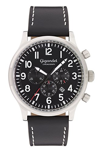 Gigandet Herren Analog Japanisches Quarzwerk Uhr mit Leder Armband 2VNAG15/001 von Gigandet