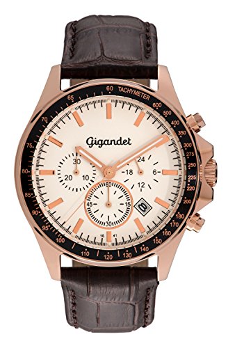 Gigandet Herren Analog Japanisches Quarzwerk Uhr mit Leder Armband 2VNAG3/006 von Gigandet
