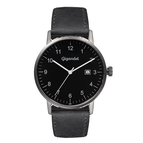 Gigandet Herren Analog Japanisches Quarzwerk Uhr mit Leder Armband 4VNAG26NE/004 von Gigandet