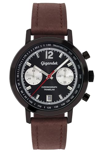 Gigandet Herren Analog Japanisches Quarzwerk Uhr mit Leder Armband 5VNAG10NE/003 von Gigandet