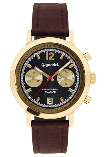 Gigandet Herren Analog Japanisches Quarzwerk Uhr mit Leder Armband 5VNAG10NE/009 von Gigandet