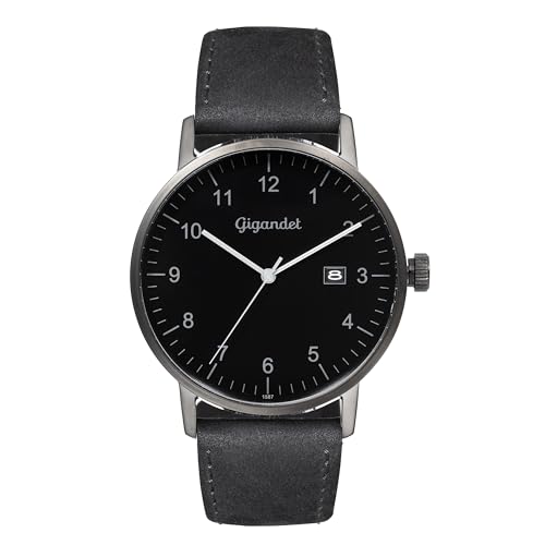Gigandet Herren Analog Japanisches Quarzwerk Uhr mit Leder Armband 5VNAG26NE/004 von Gigandet